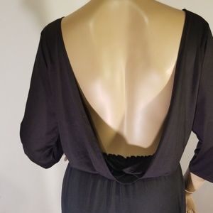 Draped back black dress